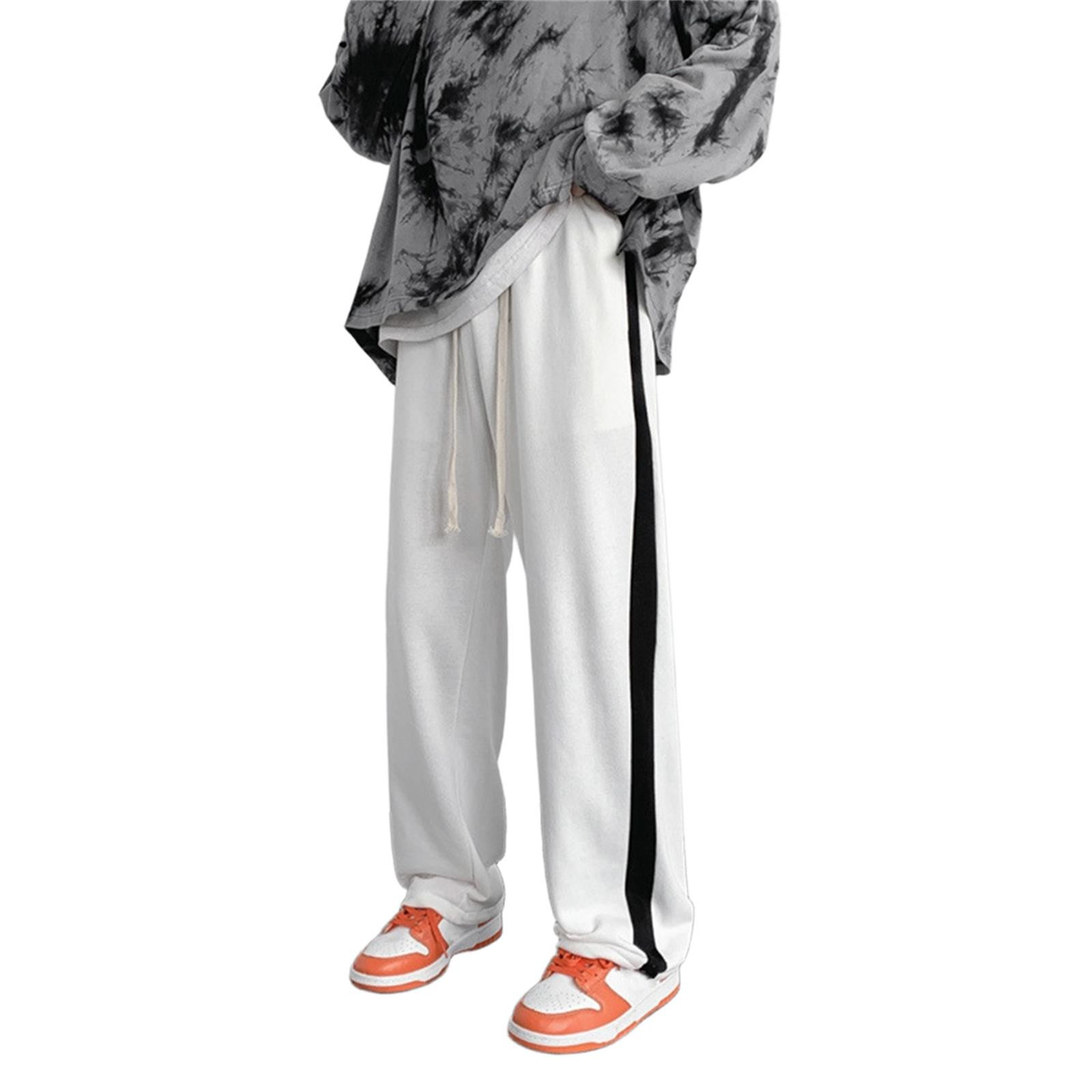 thumbnail image 2 of Pantalones deportivos rectos a rayas con bloques de color para hombre, pantalones holgados casuales de moda, 2 of 8